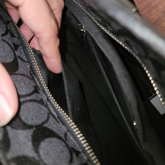 COACH black monogram Briefcase computer bag travel - Picture 16 of 17